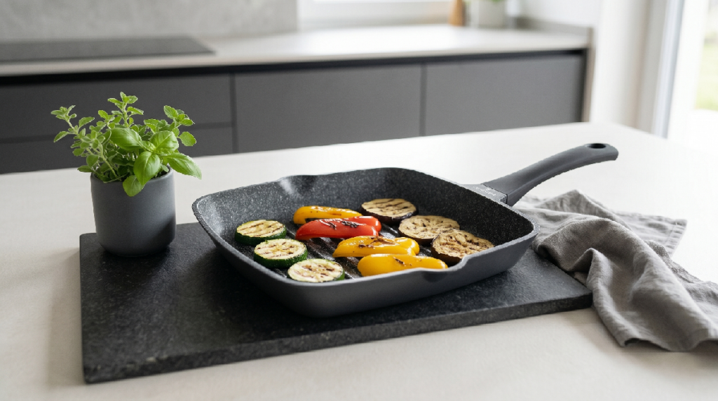 Najlepsza patelnia grillowa: Black Stone firmy Zwieger z grillowanymi warzywami